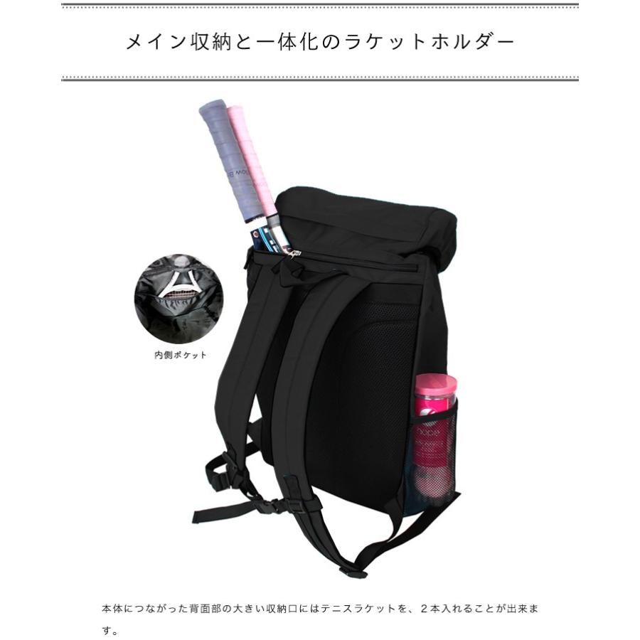 【送料無料】テニスバッグ リュック 大容量 バックパックベーシック おしゃれ 軽量 ハンナフラ Hanna Hula|hal|05