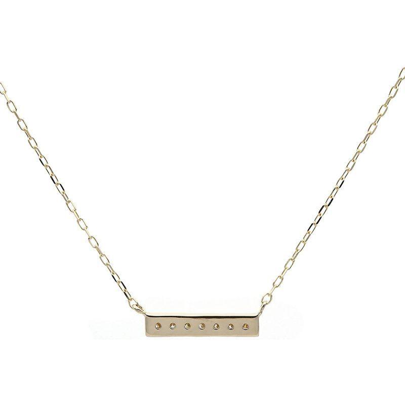 L&Co. (エルアンドコー) ペーパーバッグ&ペーパーボックス付 K10 バー モチーフ ダイヤモンド ペンダント ネックレス 66-76 エルアンドコー ペーパーバッグ&ペーパーボックス付 K10 バー モチーフ ダイヤモンド ペンダント ネックレス