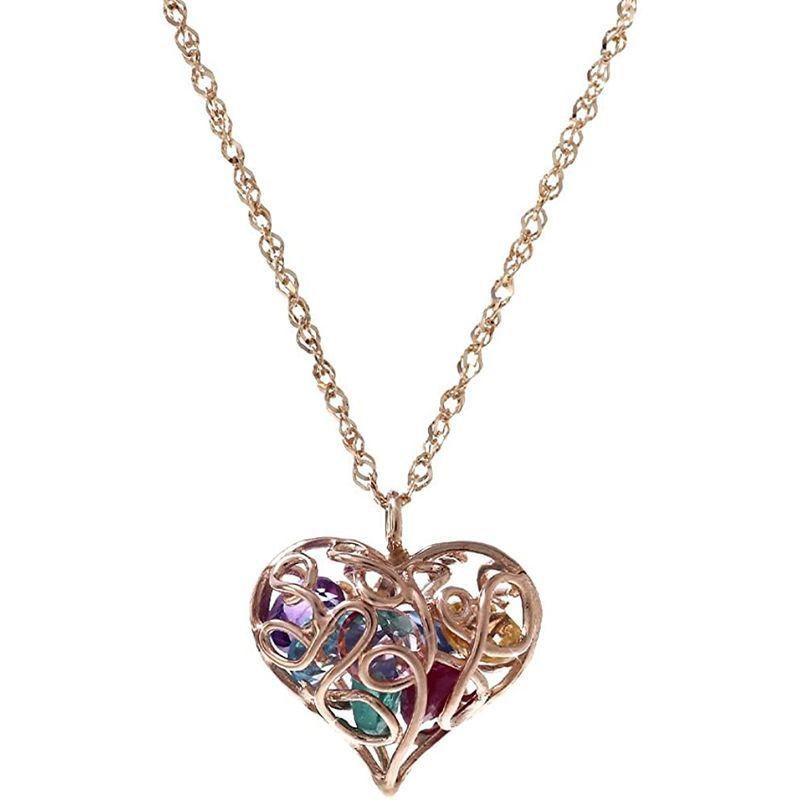 四葉のクローバー アミュレット ハート ネックレス 10金 ピンクゴールド K10 10k 厄除け 2月 5月 7月 9月 10月 11月 アミュレット ハート ネックレス 10金 ピンクゴールド K10 10k 厄除け 2月 5月 7月 9月 10月 11月