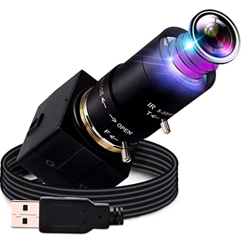 ELP 500万画素 光学ズーム USB ウェブカメラ 5mp 4倍ズーム Webカメラ 2.8-12mm 可変焦点レンズ カメラ フルHD