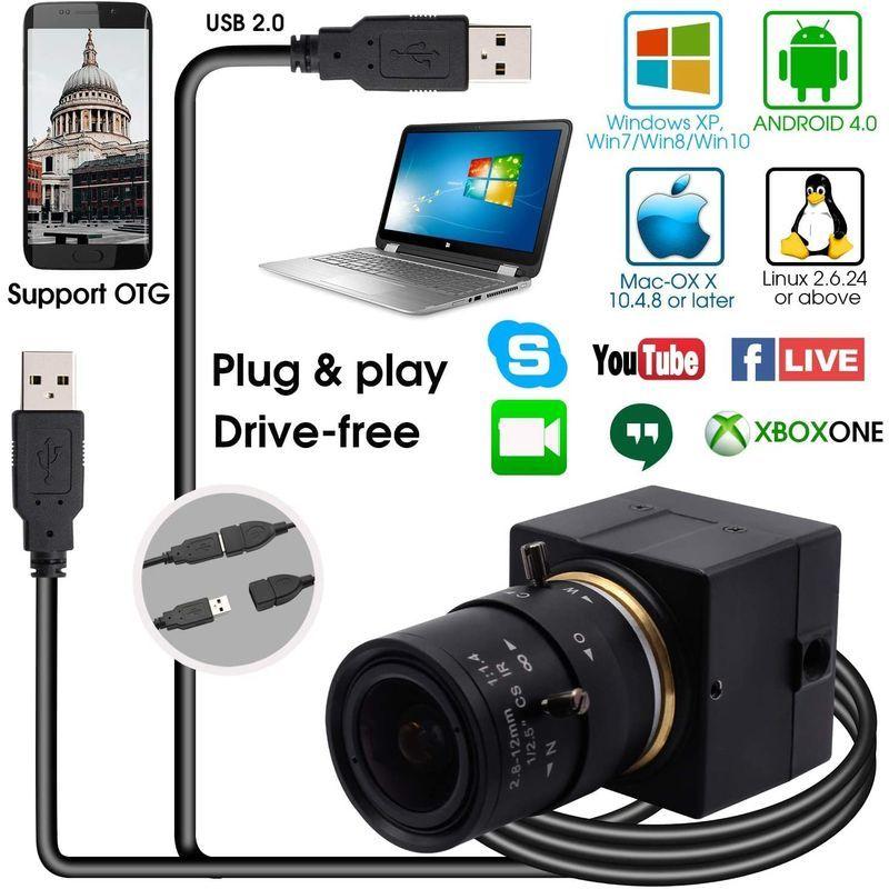 ELP 500万画素 光学ズーム USB ウェブカメラ 5mp 4倍ズーム Webカメラ