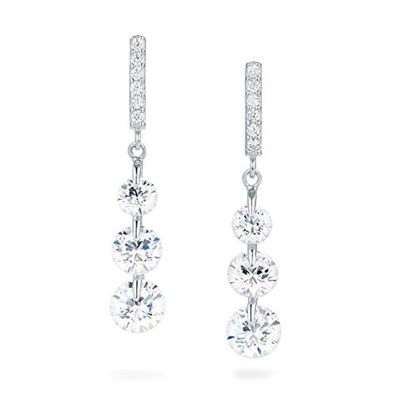 Gift from New York ピアス レディース プラチナ 加工 揺れるピアス 3連 ロングピアス シルバー925 金属アレルギー対