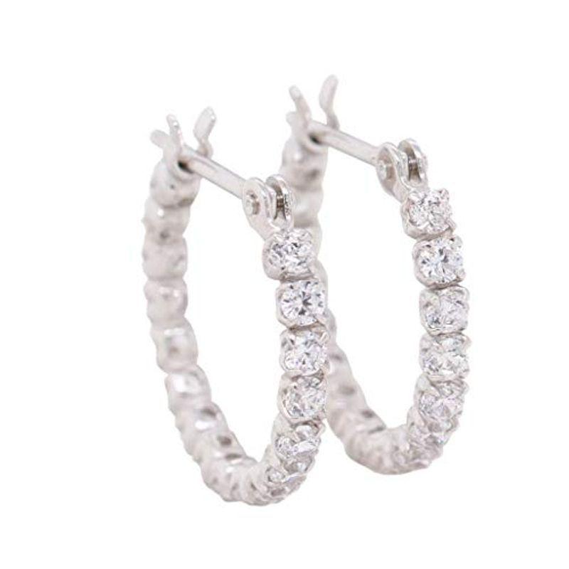 KASHIMAK14ホワイトゴールド エタニティ フープ ピアス K14WG