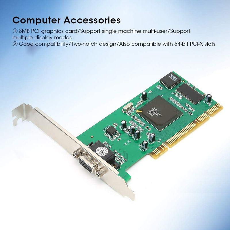 格安新品 グラフィックカード ATI Rage グラフィックスボード PCI XL用 VGAグラフィックカード 8MB ビデオカード 32ビット マル  マザーボード