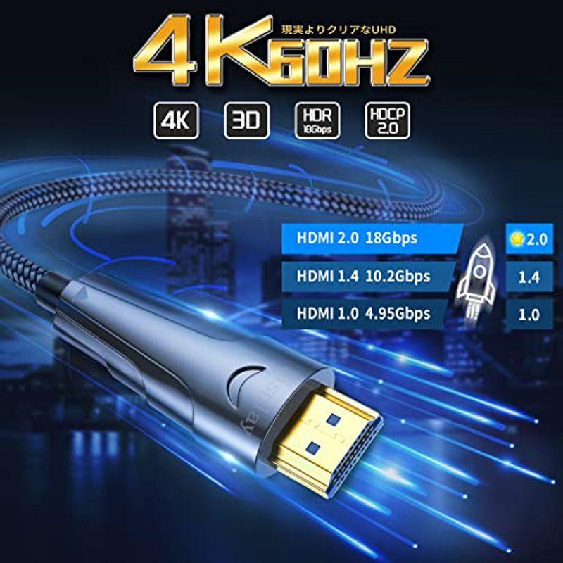 国内正規品】 光ファイバーHDMIケーブル 50M ハイスピードタイプ 3D HDCP HDMI 4K 軽量 1536KHz 2.0 2.0規格  60Hz PCケーブル、コネクタ