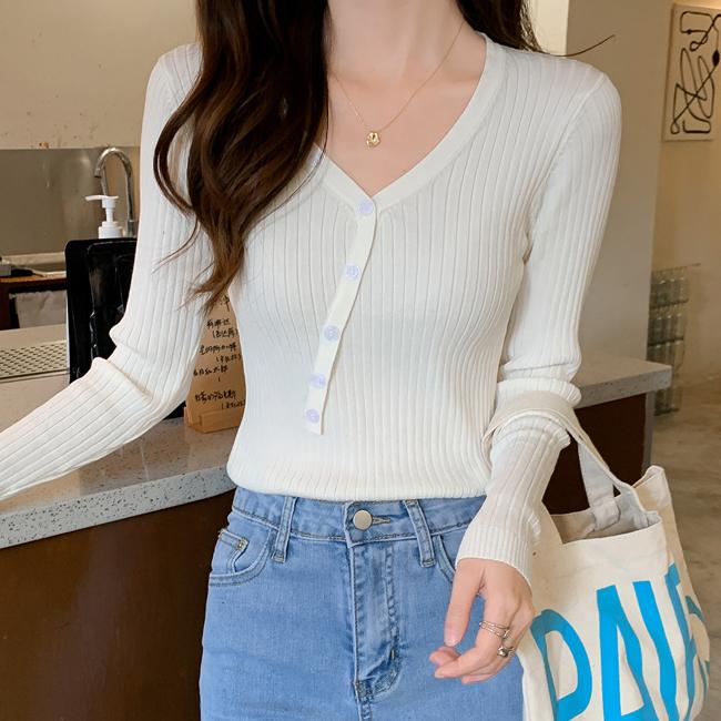 Vネックリブニットトップス |  | 05