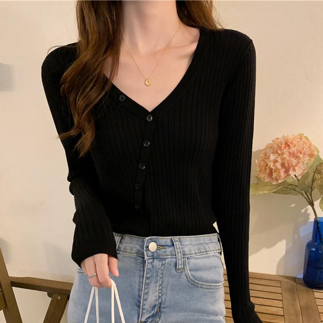 Vネックリブニットトップス |  | 07