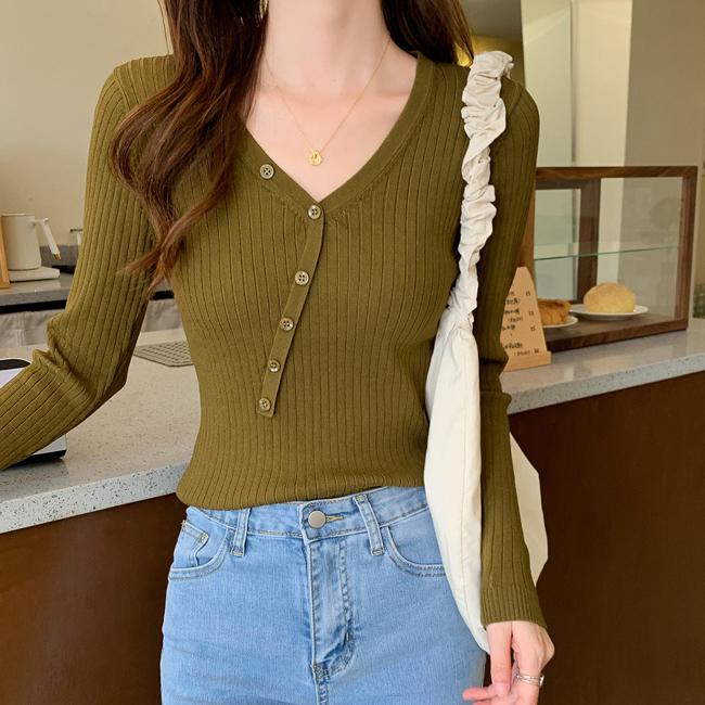 Vネックリブニットトップス |  | 09