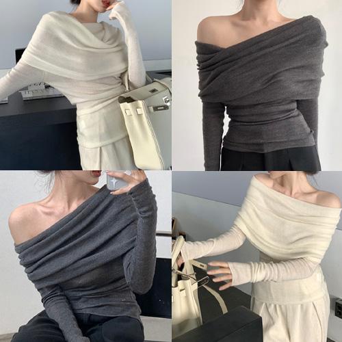 オフショルダースリムやわらかニット |  | 03