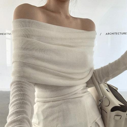 オフショルダースリムやわらかニット |  | 05