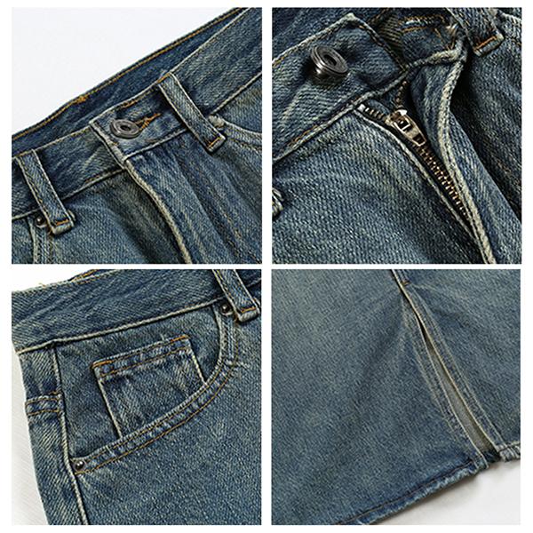 ヴィンテージ調デニムミディストレートスカート |  | 14