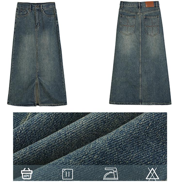 ヴィンテージ調デニムミディストレートスカート |  | 15