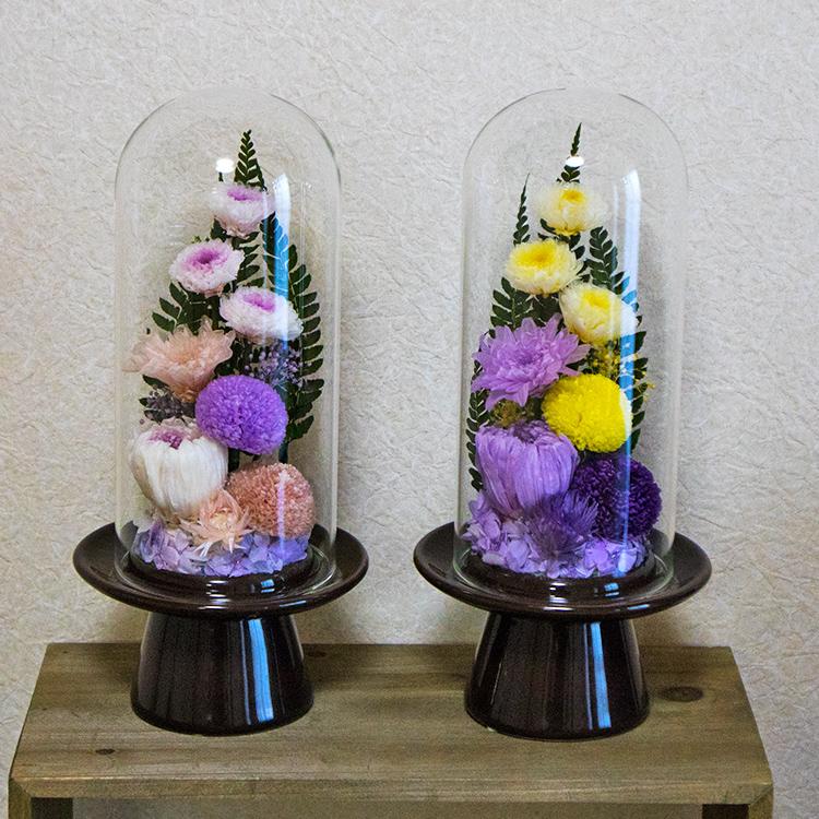 プリザーブドフラワー 仏花 仏壇用 ガラスドーム 大型 bd992 TENMOKU