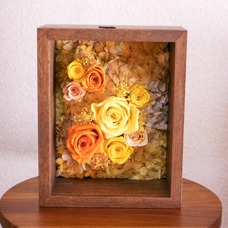 プリザーブドフラワー ギフト に最適 中型 サイズ フレーム 額入り