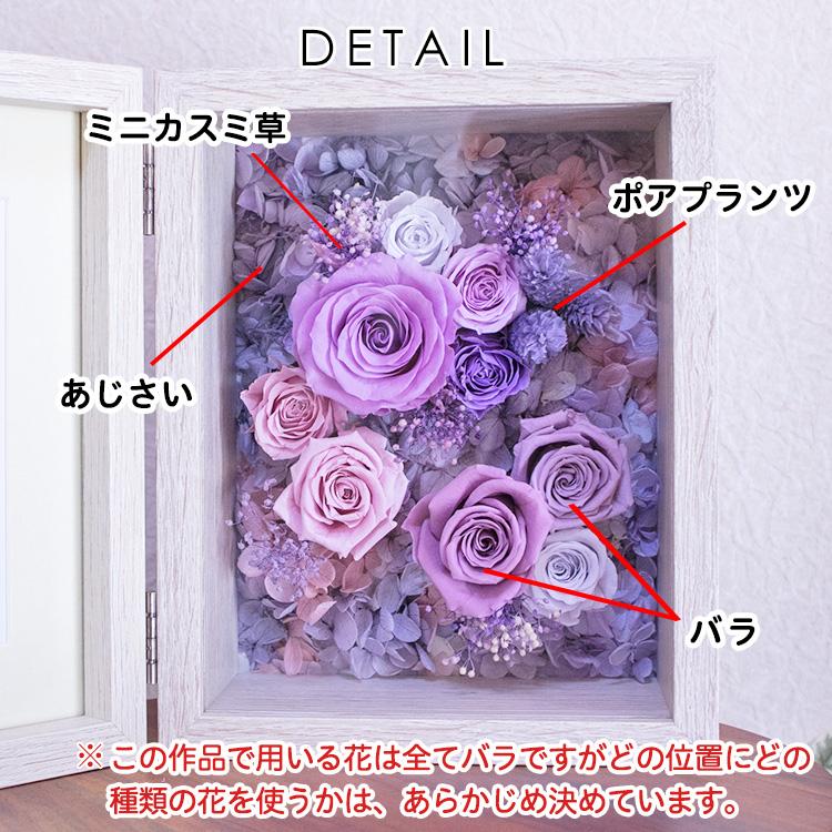 フォトフレーム プリザーブドフラワーアレンジ 写真立て 額縁に入った