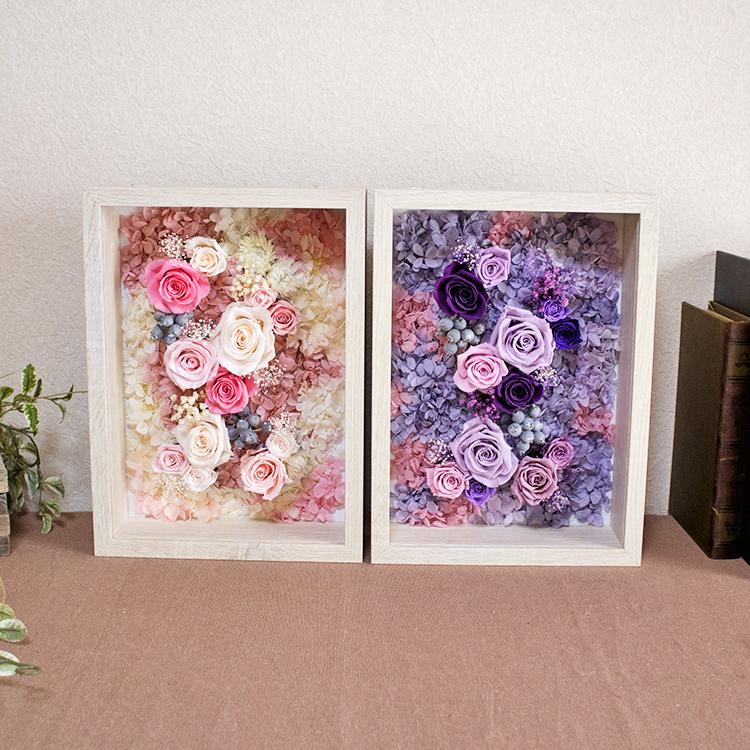 額縁に入ったお花 プリザーブドフラワーフレーム Ver.07 心を