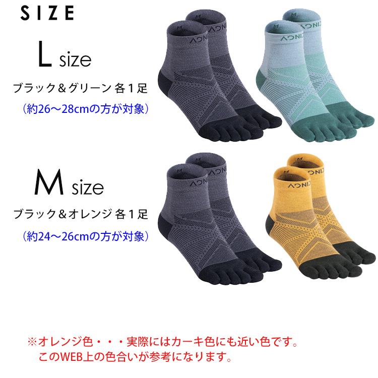 健康志向 5本指ソックス 5本指靴下 2足セット スポーツ用 くるぶし