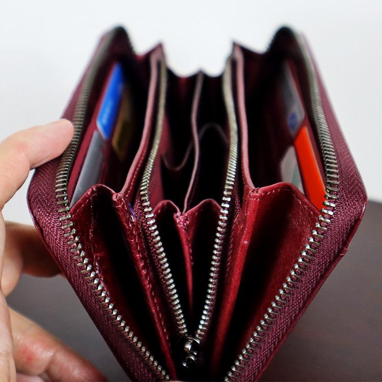 【訳アリ品】 長財布 小銭入れが4分割された 本革財布 使いやすさが進化した 男女兼用 ラウンドファスナー 財布 M1289 |  | 08