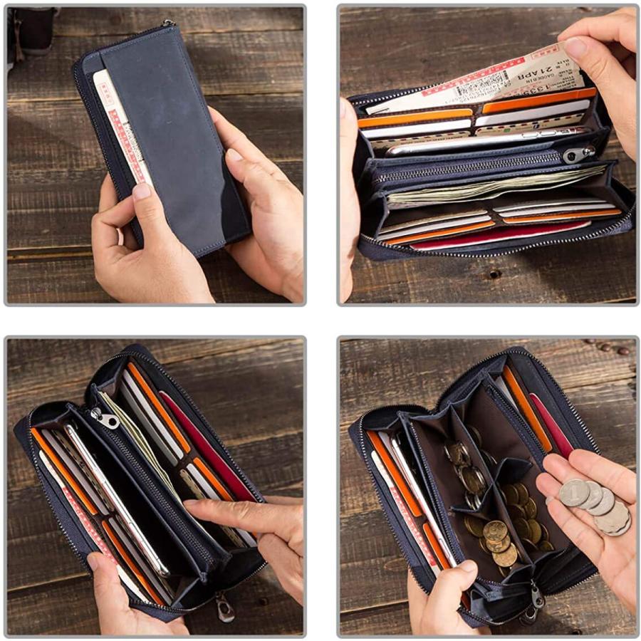 【訳アリ品】 長財布 小銭入れが4分割された 本革財布 使いやすさが進化した 男女兼用 ラウンドファスナー 財布 M1289 |  | 09