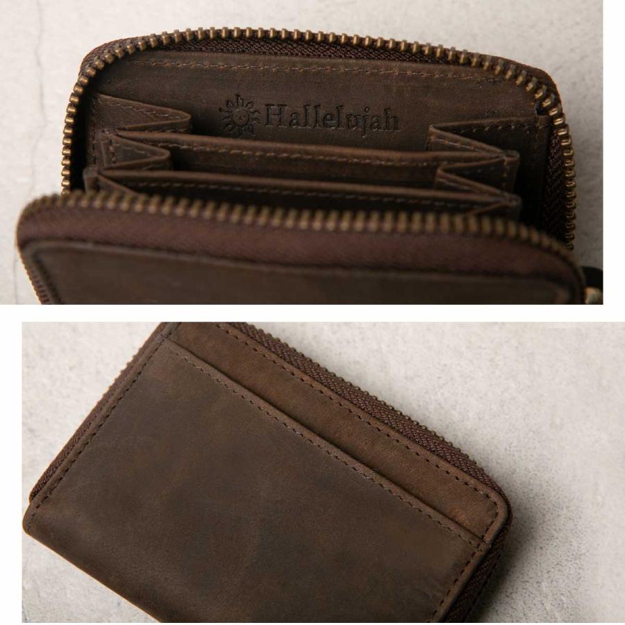 Hallelujah コインケース メンズ ラウンドファスナー 本革 Hallelujah コインケース メンズ ラウンドファスナー 本革
