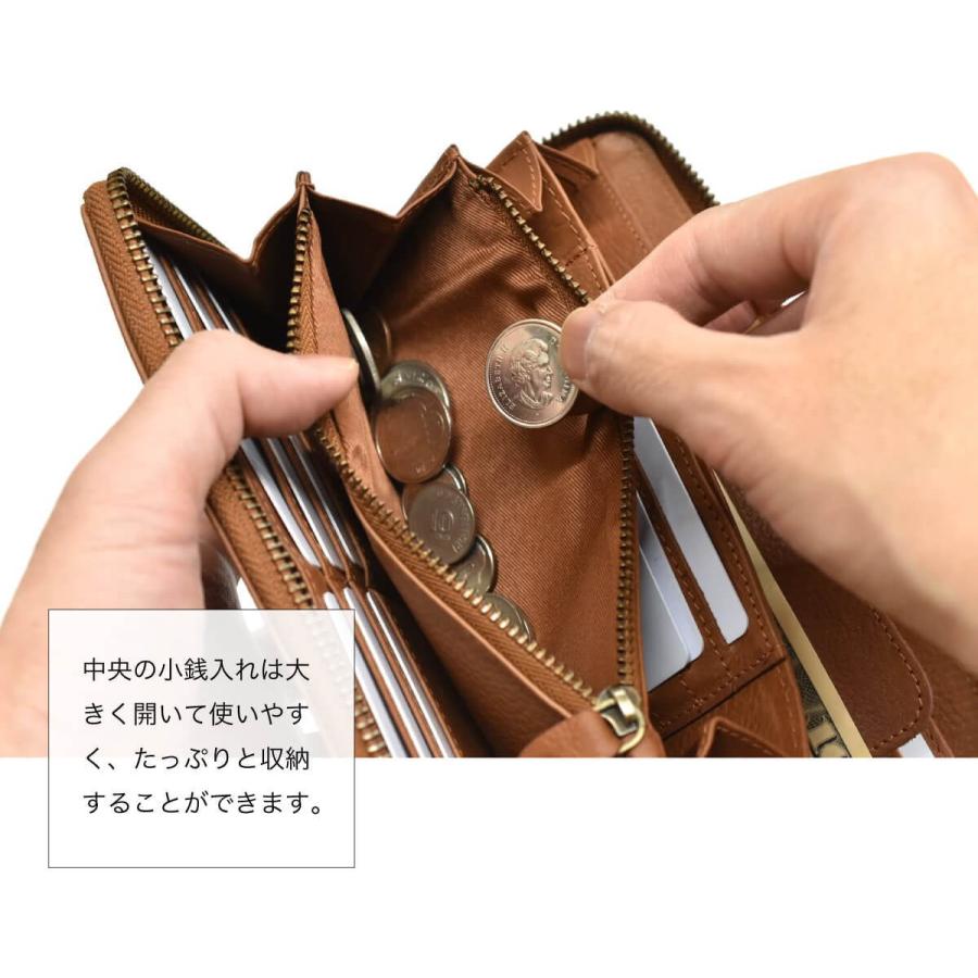 長財布 メンズ財布 レディース財布 ヌメ革 Mollis シリーズ 本革 ラウンドファスナー レザー ブランド 3年保証 プレゼント ハレルヤの画像