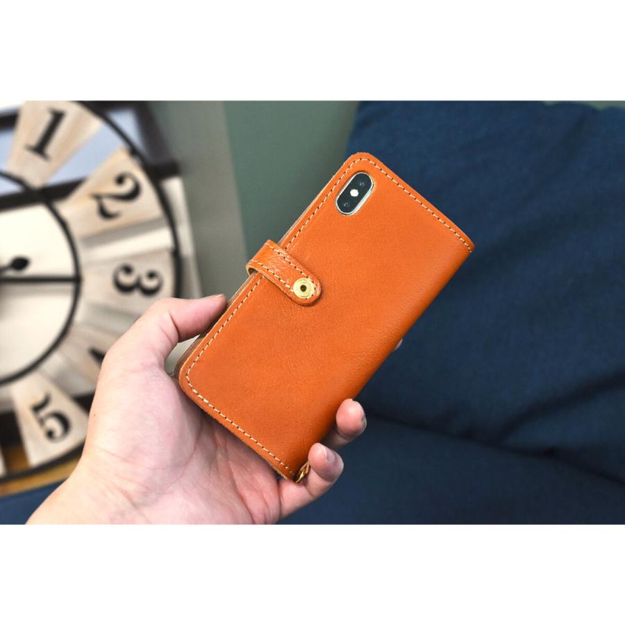 【Iphone15】レザー製ウォレットカードホルダー付きスマホケース　オレンジ 財布 ケース iPhone15 Pro 高級 牛革 本革 カバー オレンジ