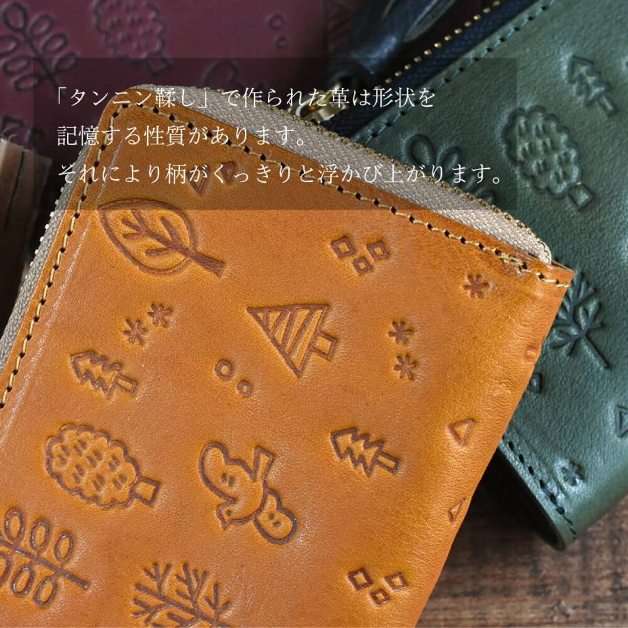 JAPAN FACTORY 栃木レザー 花鳥風月 ミニ財布 L字ファスナー JAPAN FACTORY 栃木レザー 花鳥風月 ミニ財布 L字ファスナー