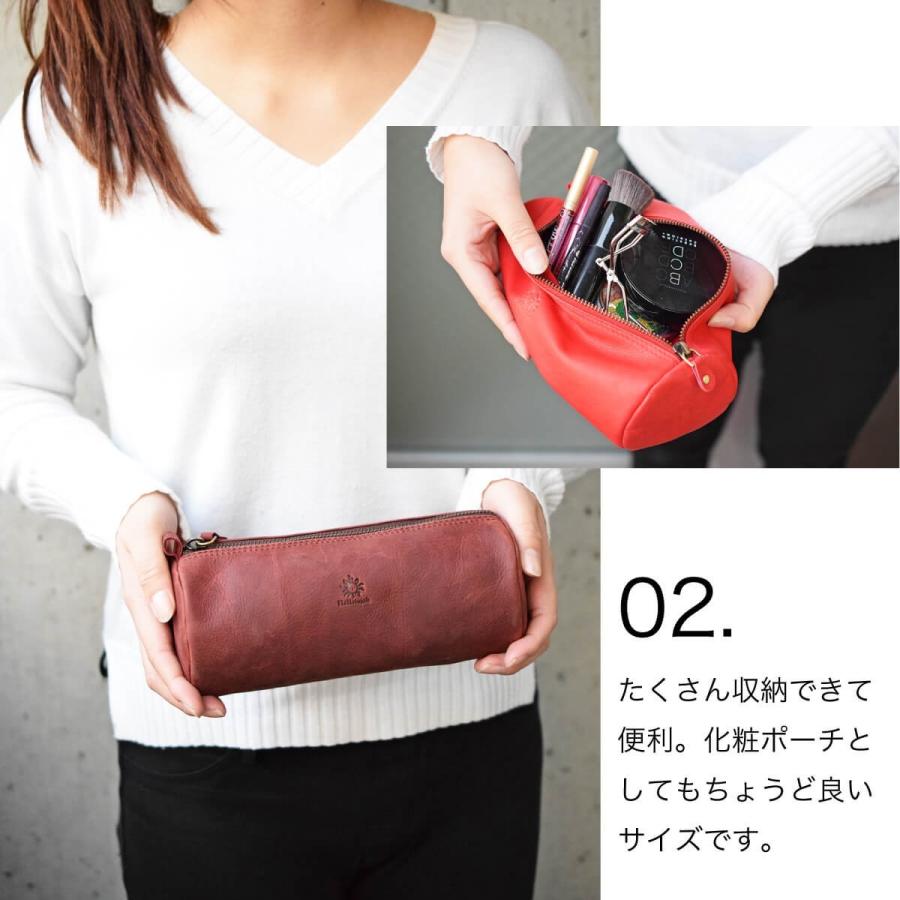 本革　レザー　クラッチバック　ポーチ　財布、ペンケース　小物入れ　化粧ポーチ M レザーポーチ 小物入れ ペンケース レザーウォレット 財布 長