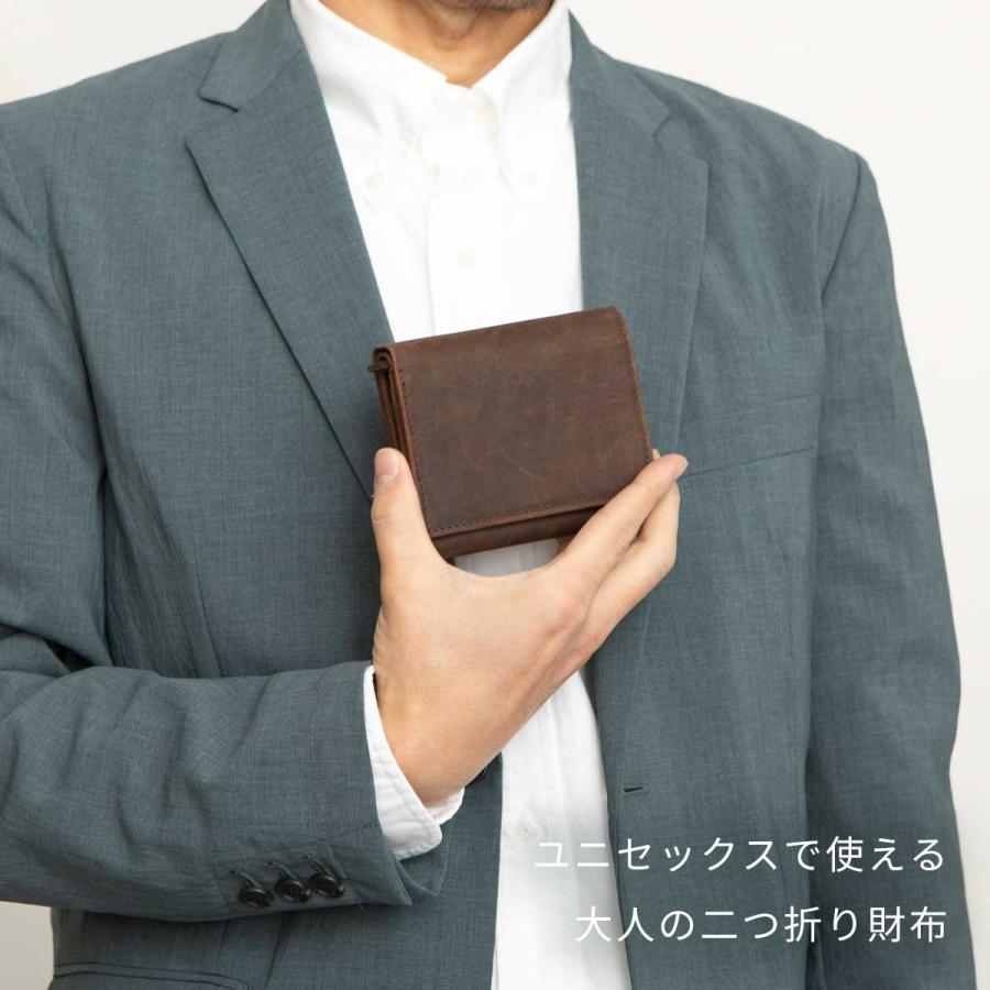 財布 レディース 二つ折り 本革 レザー メンズ 蓋つき ボタン 人気 大人 30代 40代 プレゼント ブランド FOLIO2.0 ネーム入れ 刻印｜hallelujah0325｜18