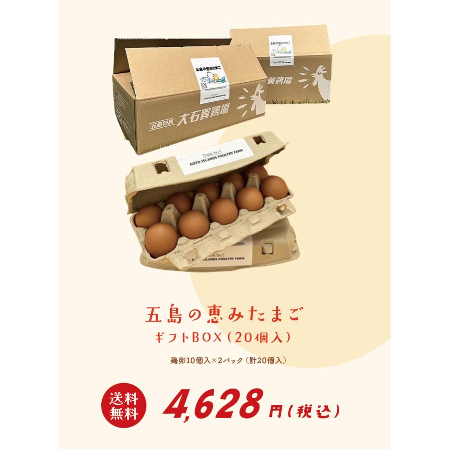 五島の恵みたまご ギフトBOX（20個入） 送料無料 たまご 卵 専用