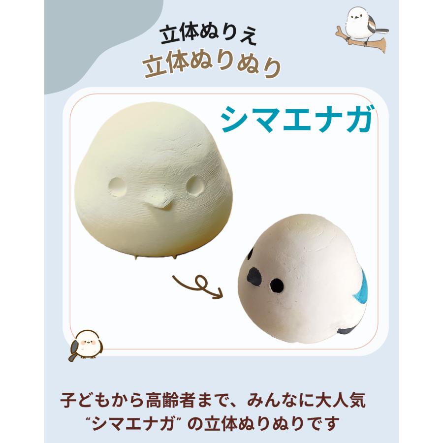 「立体ぬりぬり」シマエナガ フィギュア 置物 人気者 みんな大好き 夏休み自由工作 ぬりえ 立体ぬりえ 絵の具 色ぬり | 