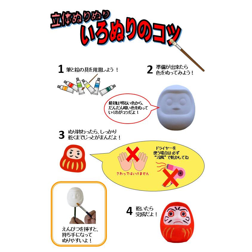 立体ぬりえ　「立体ぬりぬり」　だるま　縁起物　自由にぬって　世界に１つ　自分だけのもの 置物　 |  | 06