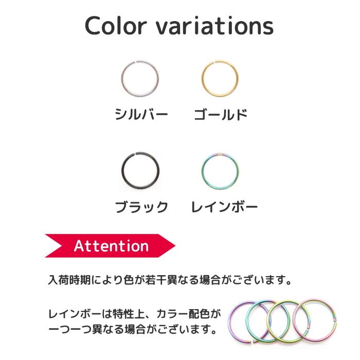 鼻ピアス 鼻ピ ノーズピアス ボディピアス シームレスリング リング セグメント 20g 20G サージカルステンレス |  | 02