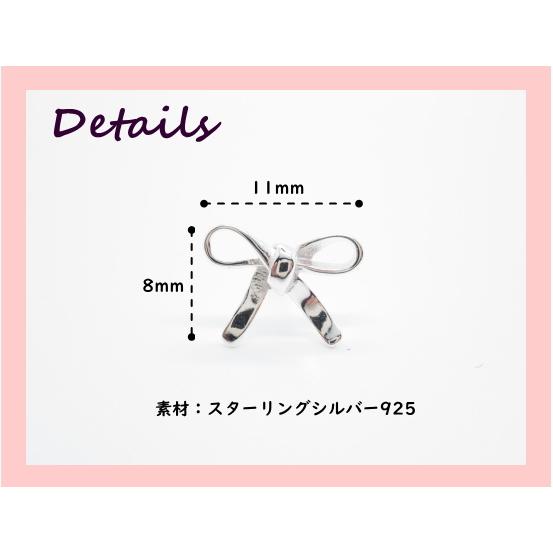 スタッドピアス シルバー 925 スターリングシルバー リボン レディース ペア売り |  | 01