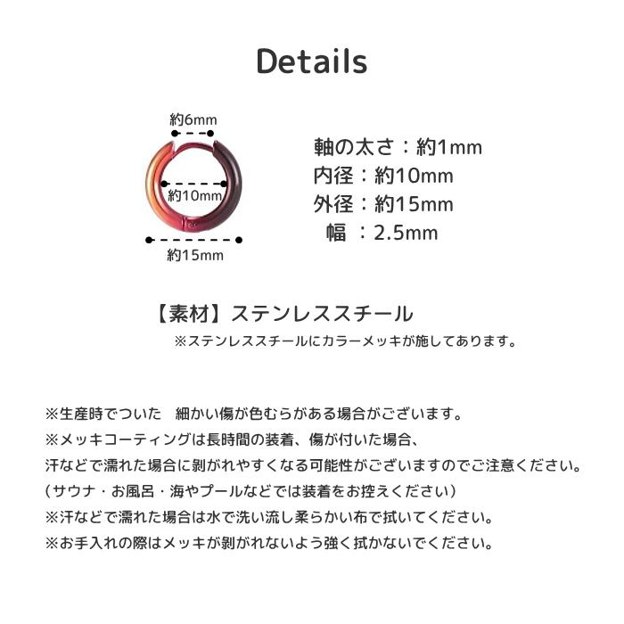 フープピアス グラデーション レインボー ステンレス ピアス 片耳用 |  | 06