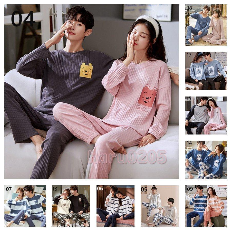 サントスピンク ペアパジャマ ペアルック レディース メンズ ルームウェア カープル 長袖 可愛い 寝巻き 春秋 上下セット 綿 快適 安い夫婦 恋人 お揃い 部屋着 単品売り Hanagrocare Com
