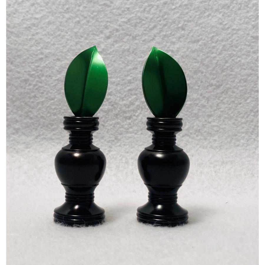 華瓶 1.6寸 アルミ 樒 小 セット真鍮 黒光色 1対 けびょう、花鋲、華 