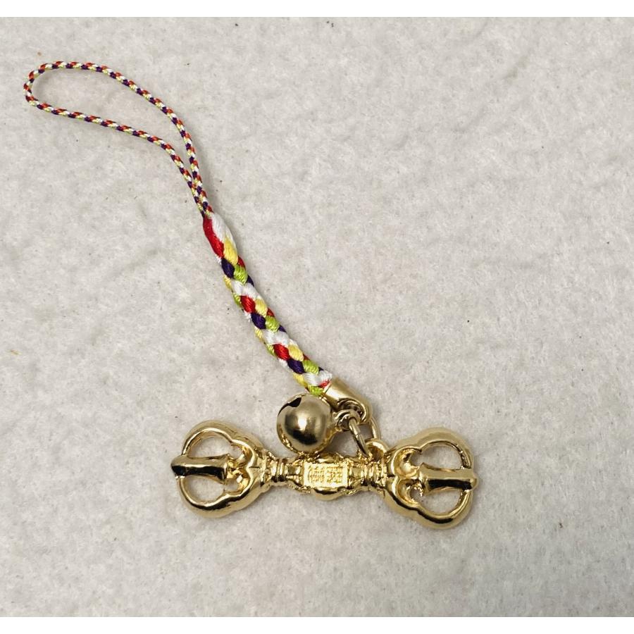 三鈷杵 ストラップ 根付 五色紐 お守り さんこしょ 三鈷 さんこ : 浜田