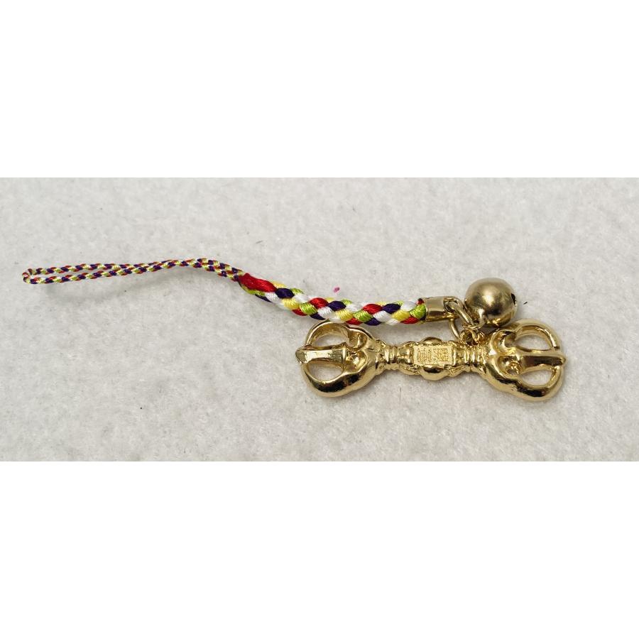 三鈷杵 ストラップ 根付 五色紐 お守り さんこしょ 三鈷 さんこ : 浜田