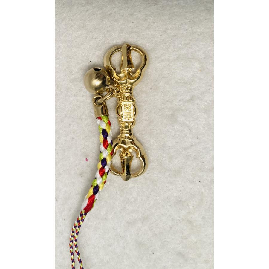 三鈷杵 ストラップ 根付 五色紐 お守り さんこしょ 三鈷 さんこ : 浜田