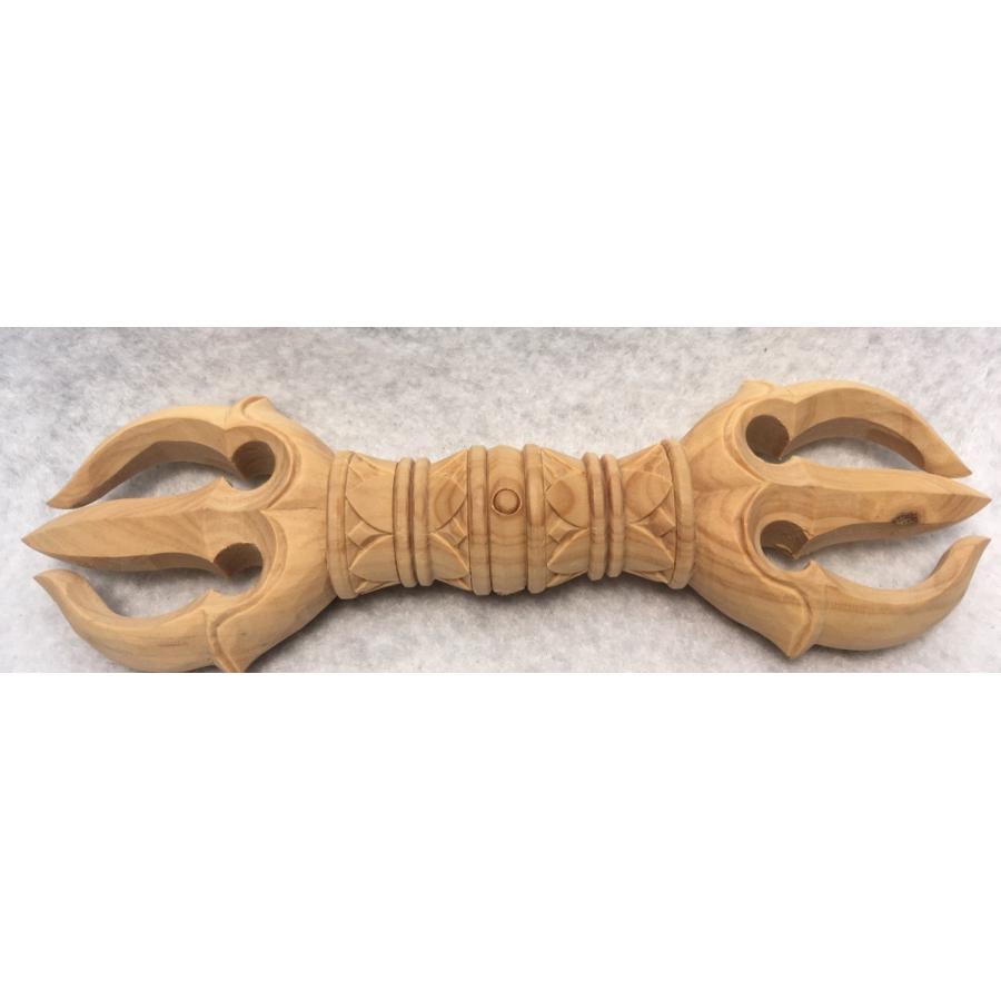 木製 ツゲ 三鈷杵 さんこしょ 約12cm 黄楊 柘植 : 浜田商店 仏壇