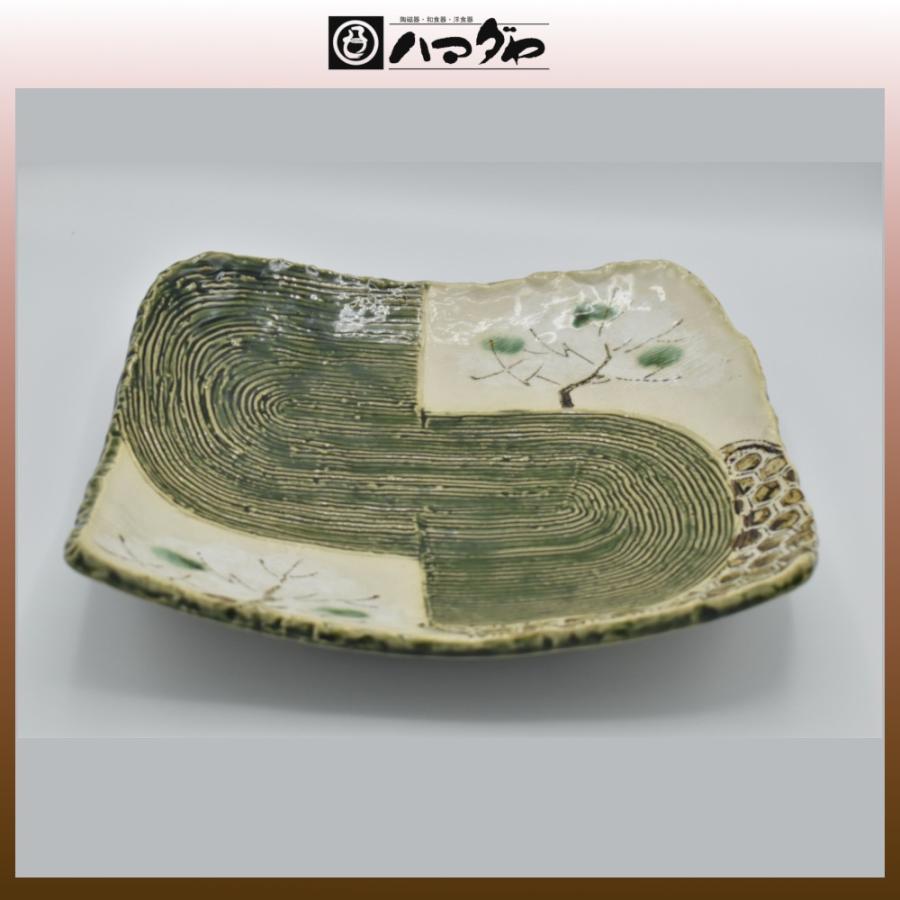 織部焼 皿 桜 長角大皿 現品限り item no.1f032 : ハマダヤ食器 織部焼 皿 桜 長角大皿 現品限り item no.1f032 : ハマダヤ食器