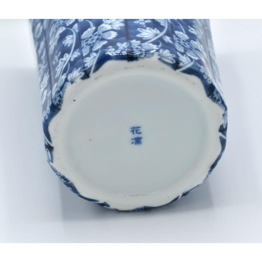 美濃焼 花瓶 染付更紗 反型花瓶 item no.1f069 : ハマダヤ食器店