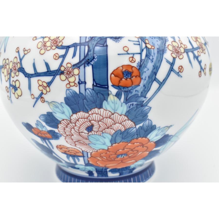 有田焼 花瓶 鍋島竹梅牡丹かぶ型 木箱入り item no.1f085_2