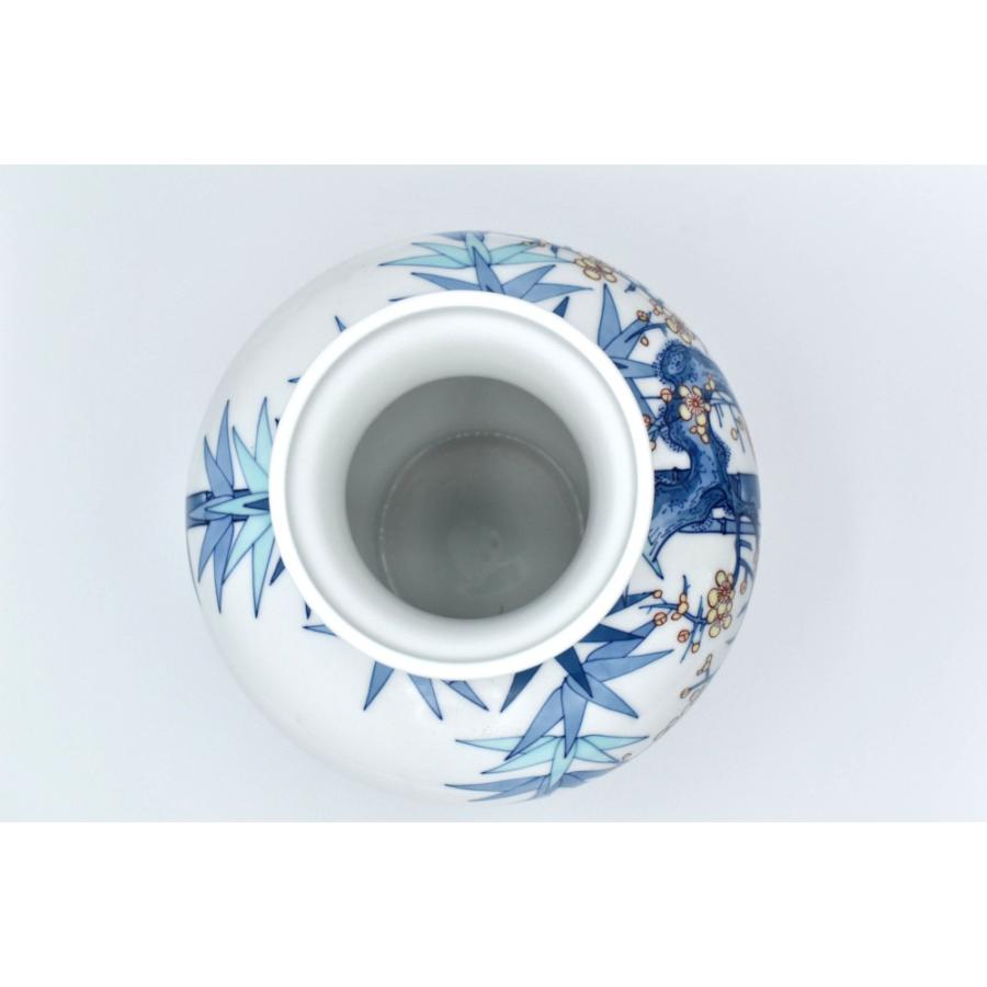 有田焼 花瓶 鍋島竹梅牡丹かぶ型 木箱入り item no.1f085_4