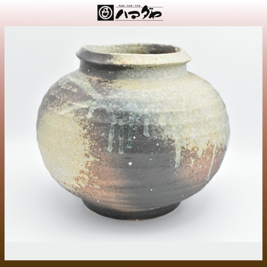 信楽焼 花瓶 窯肌平丸8号花入 item no.1f141