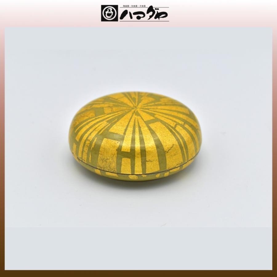 琥山窯 香合 小野珀子作 釉裏金彩黄香合 item no.2f473 | ヤマダウェブコム