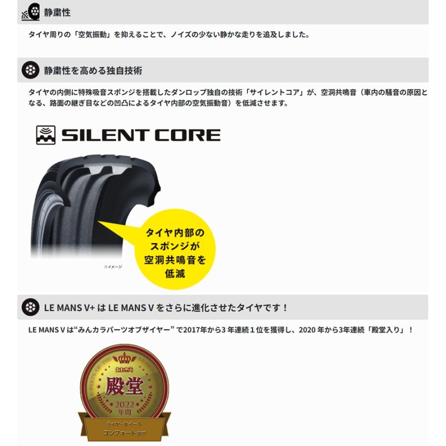 サマータイヤ DUNLOP LE MANS V+ ダンロップ ルマン5+ 235/40R18 95W 4本セット 夏タイヤの画像