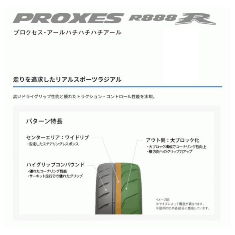 サマータイヤ　ＴＯＹＯ　ＴＩＲＥＳ　ＰＲＯＸＥＳ　Ｒ８８８Ｒ　トーヨー　プロクセス　アールハチハチハチアール　１８５／６０Ｒ１４　８２Ｖ　２本セット｜hamagare-netstore｜02