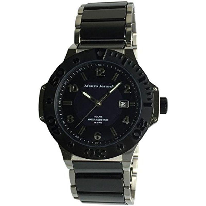 保障できる セラミック ソーラー 腕時計 マウロジェラルディ 10気圧防水 ブラック MJ034-1 カレンダー 腕時計